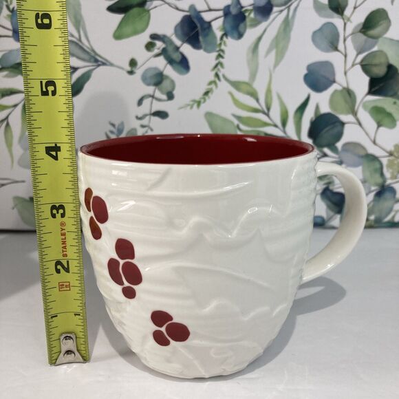 Starbucks 2010 Holiday Christmas Embossed Holly Red Berries‎ Coffee Tea Cup Mug - Picture 7 of 10